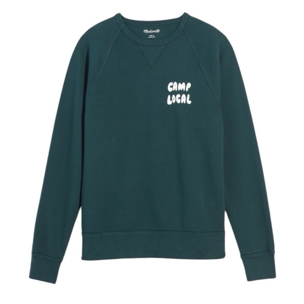 Madewell NWT Garment-Dyed Crewneck Sweatshirt - size M - Forest Green